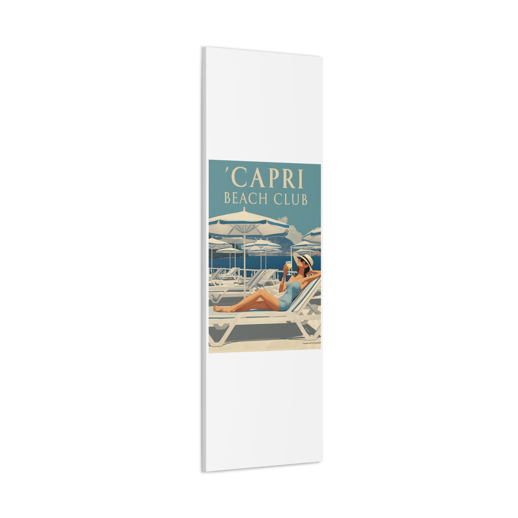 Capri Beach Club Retro Canvas Print - Decorative Wall Art