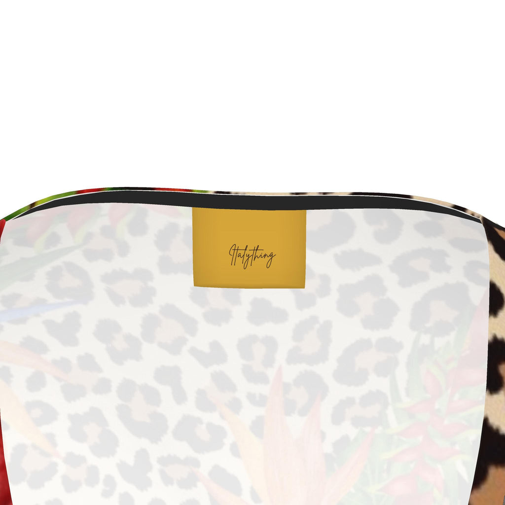 Leopard Flower Italian Designer Wrap Dress