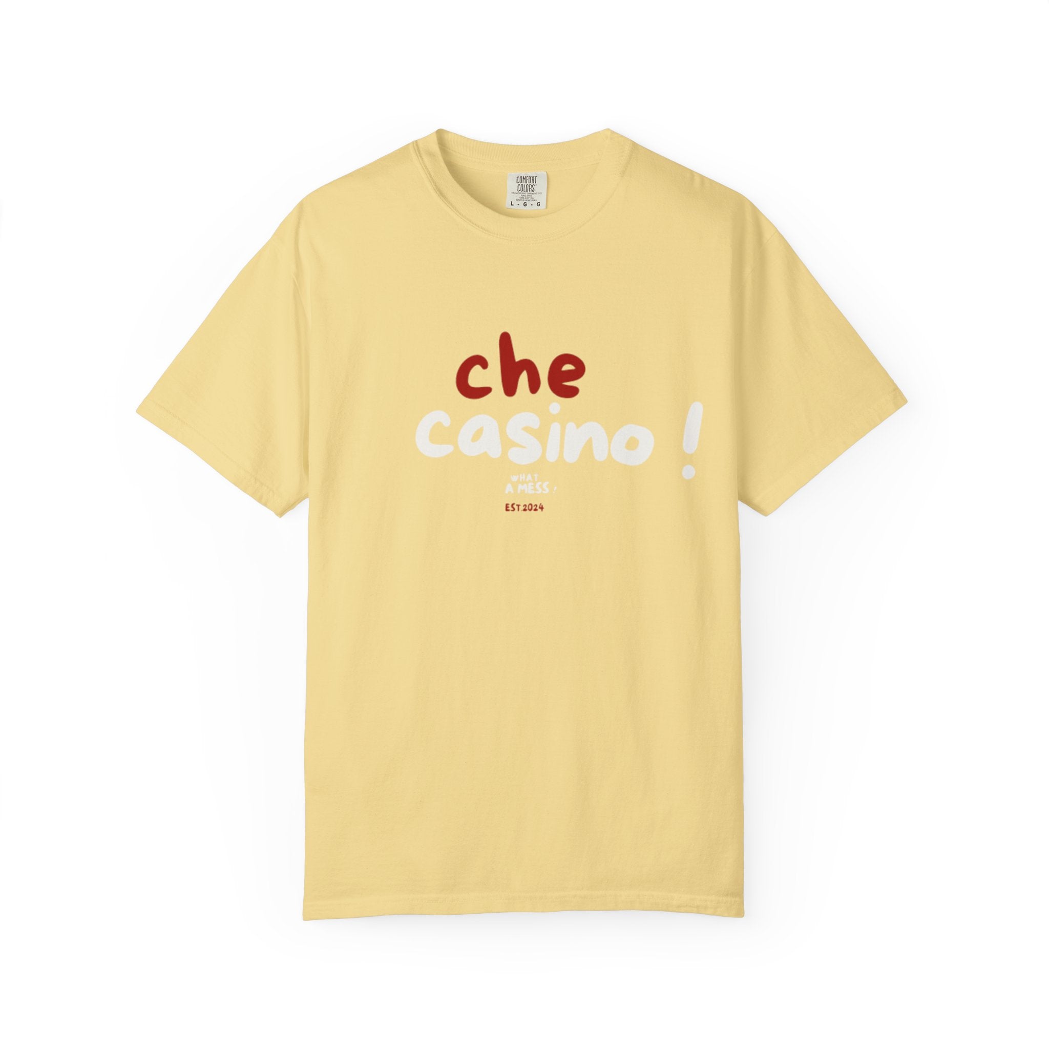 Che Casino Graphic T-Shirt — Italian for "What a mess!" Fun T-Shirt