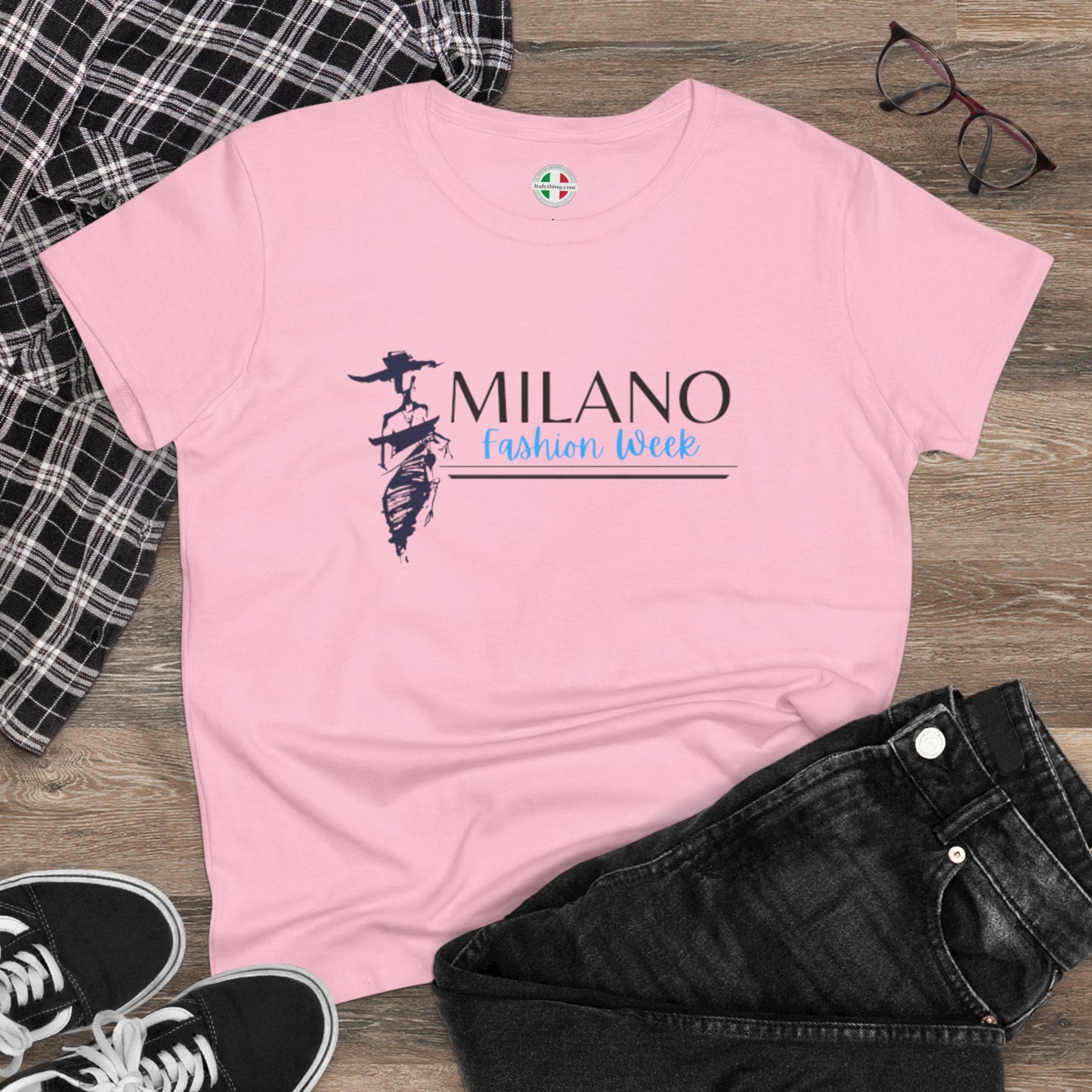 Milan Fashion Week Tee, Stylish Cotton Top, Casual Wear, Travel Shirt, Gift for Her, Fashion Statement