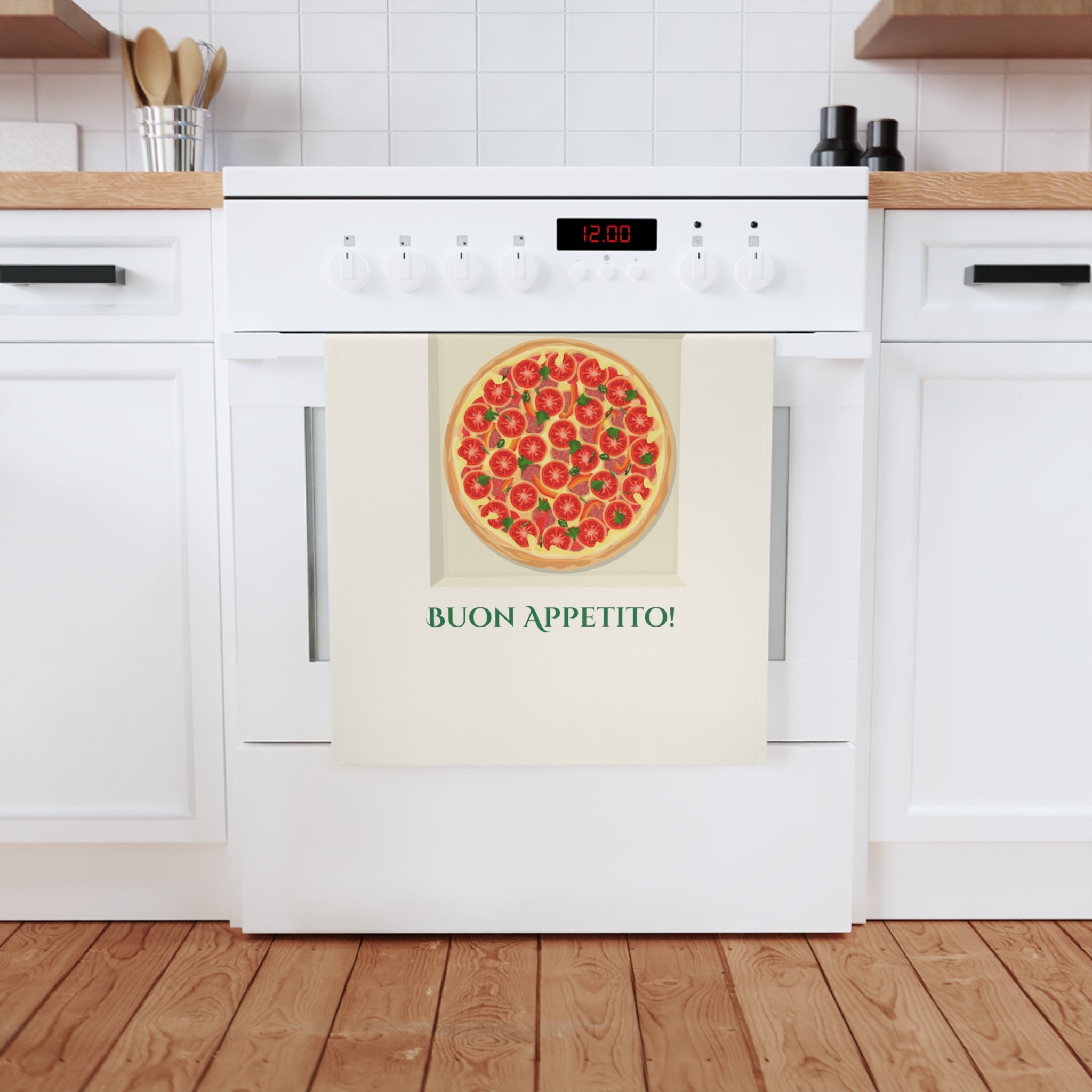 Pizza Margherita Cotton Tea Towel