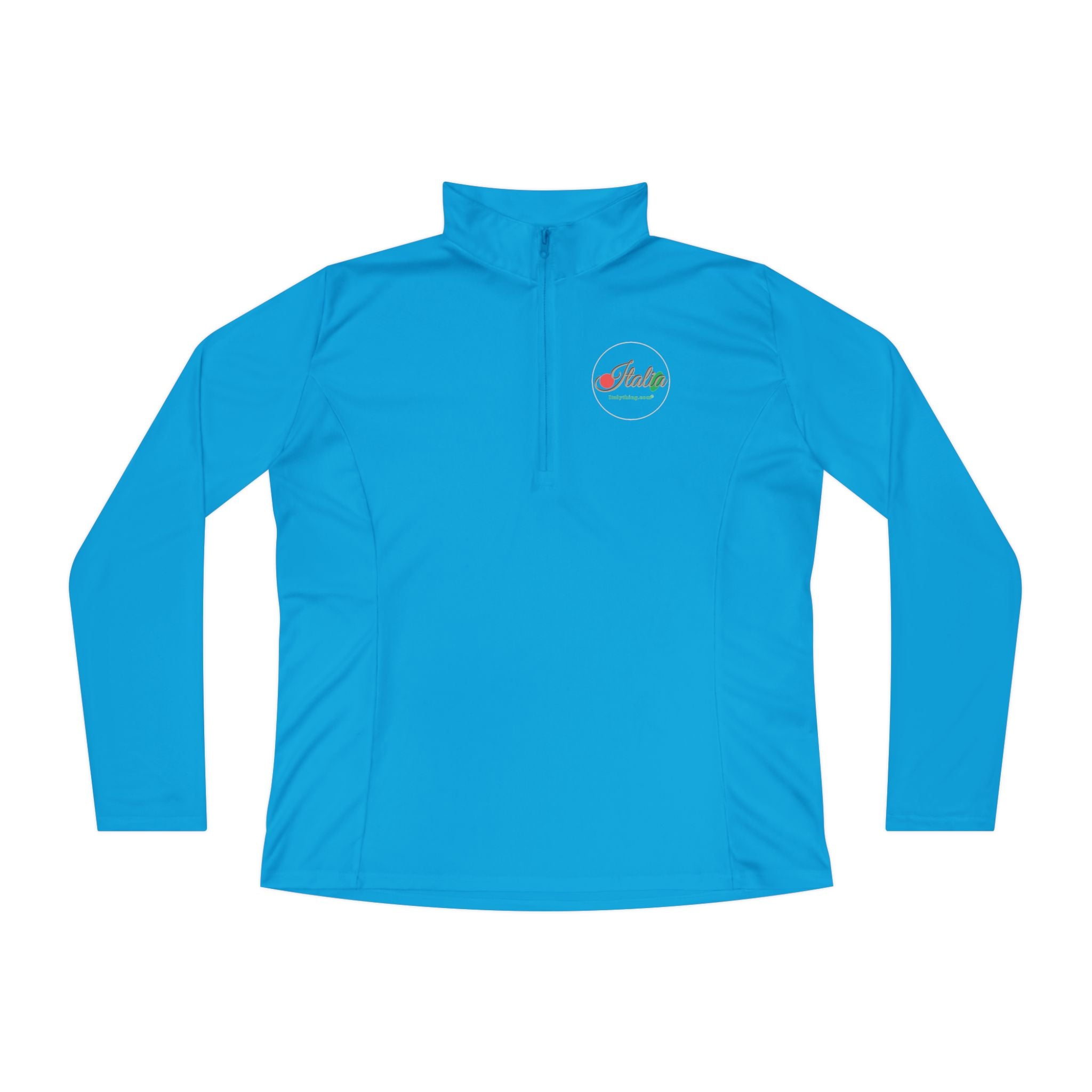 Ladies Azzuri Color Quarter-Zip Pullover —Italia Front Logo and Back Logo Forza