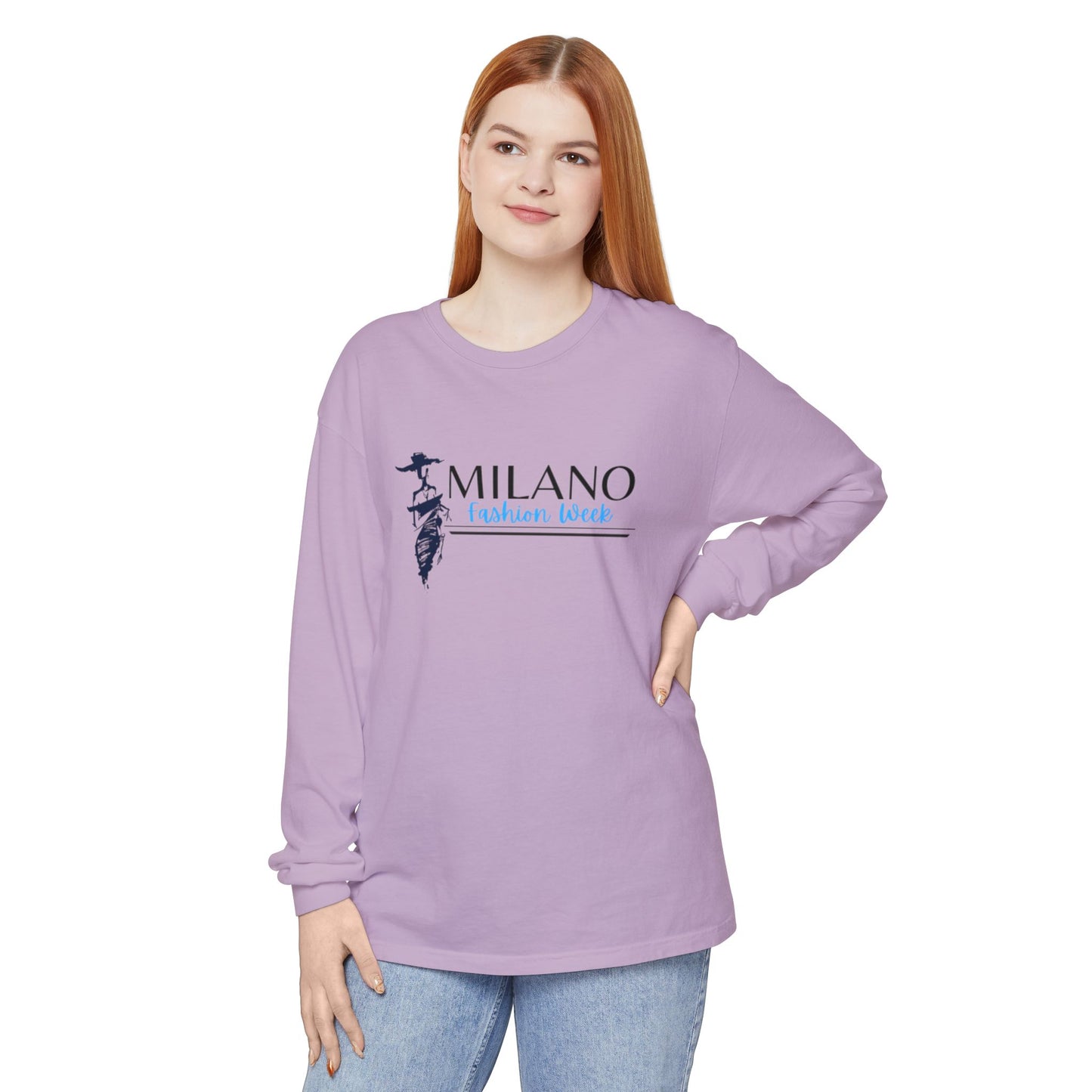 Milan Fashion Week Long Sleeve Tee, Trendy Long Sleeve Top, Milano Fashion Shirt, Casual Wear for Fashion Lovers