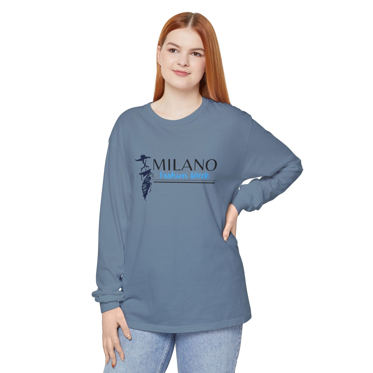 Milan Fashion Week Long Sleeve Tee, Trendy Long Sleeve Top, Milano Fashion Shirt, Casual Wear for Fashion Lovers