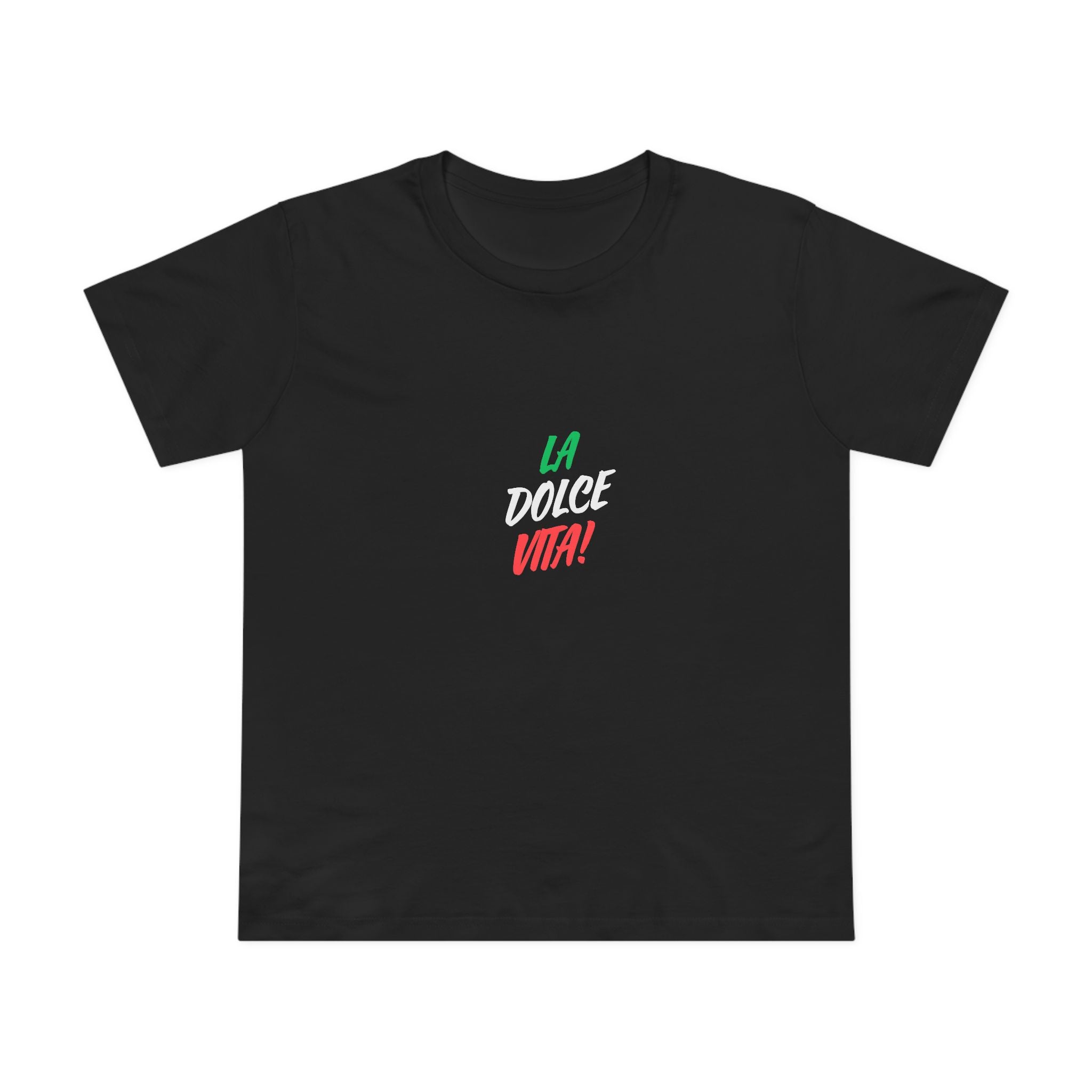 La Dolce Vita Damen-T-Shirt – T-Shirt mit italienischer Flagge