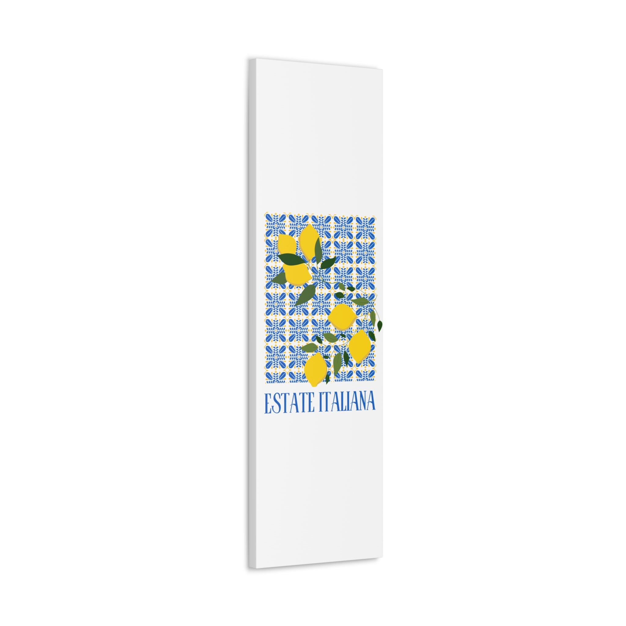 Estate Italiana - Italian Summer - Canvas Print - with decorative lemons and majolica tiles Decorative Wall Art