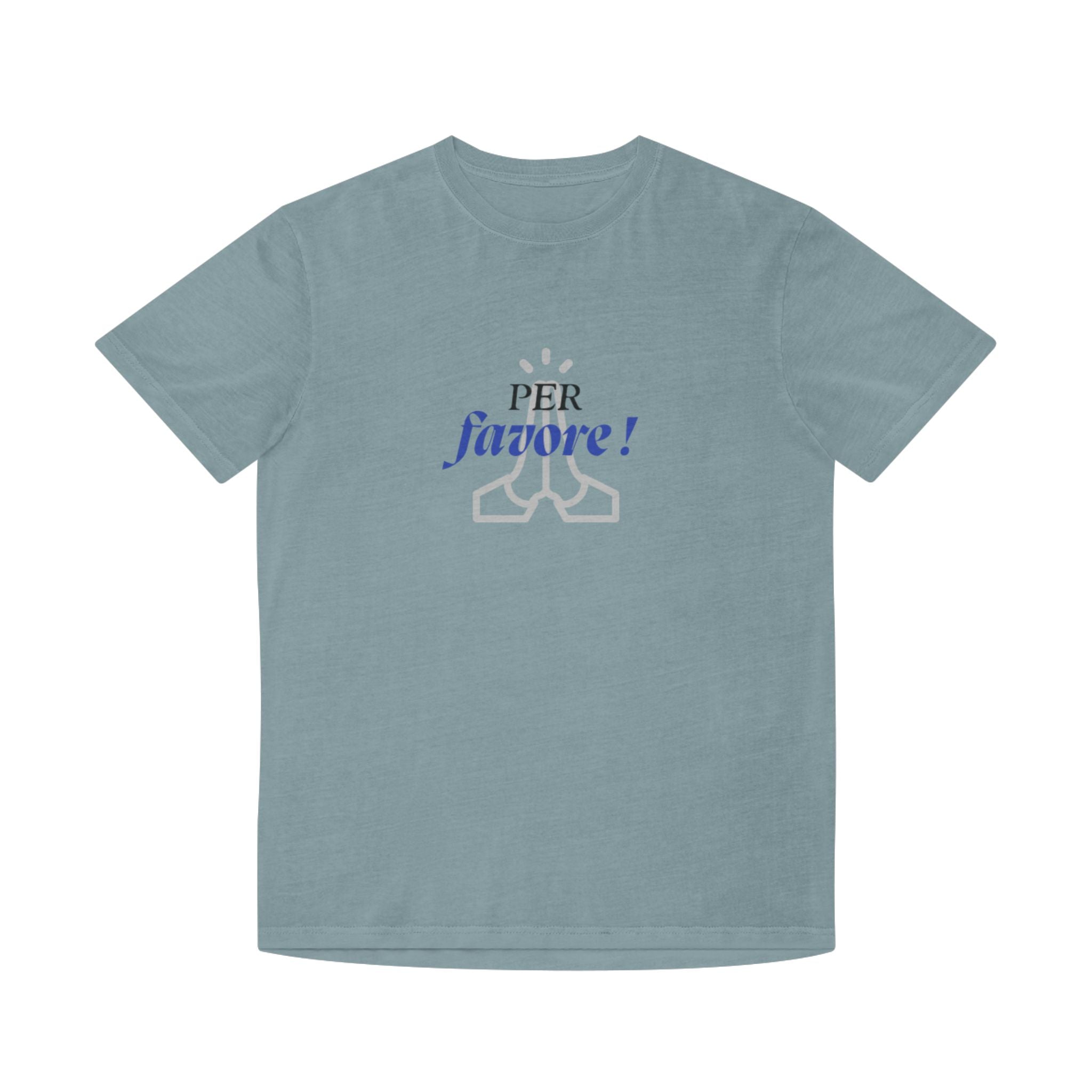 Unisex-T-Shirt im Used-Look – Design „PER favore!“ für lässig-elegante Vibes