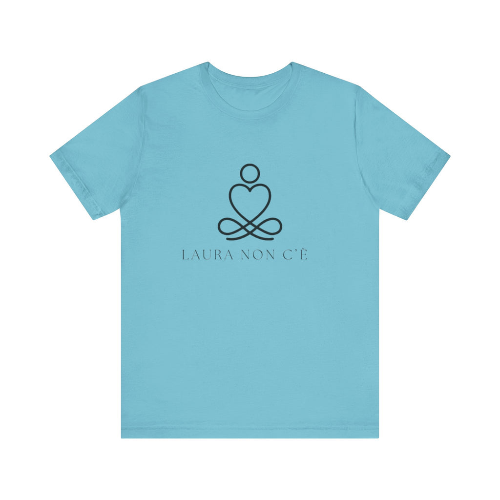 Italienisches Marken-T-Shirt aus Jersey mit kurzen Ärmeln und Song-Slogan: Laura non c'è (Laura ist nicht hier) Unisex