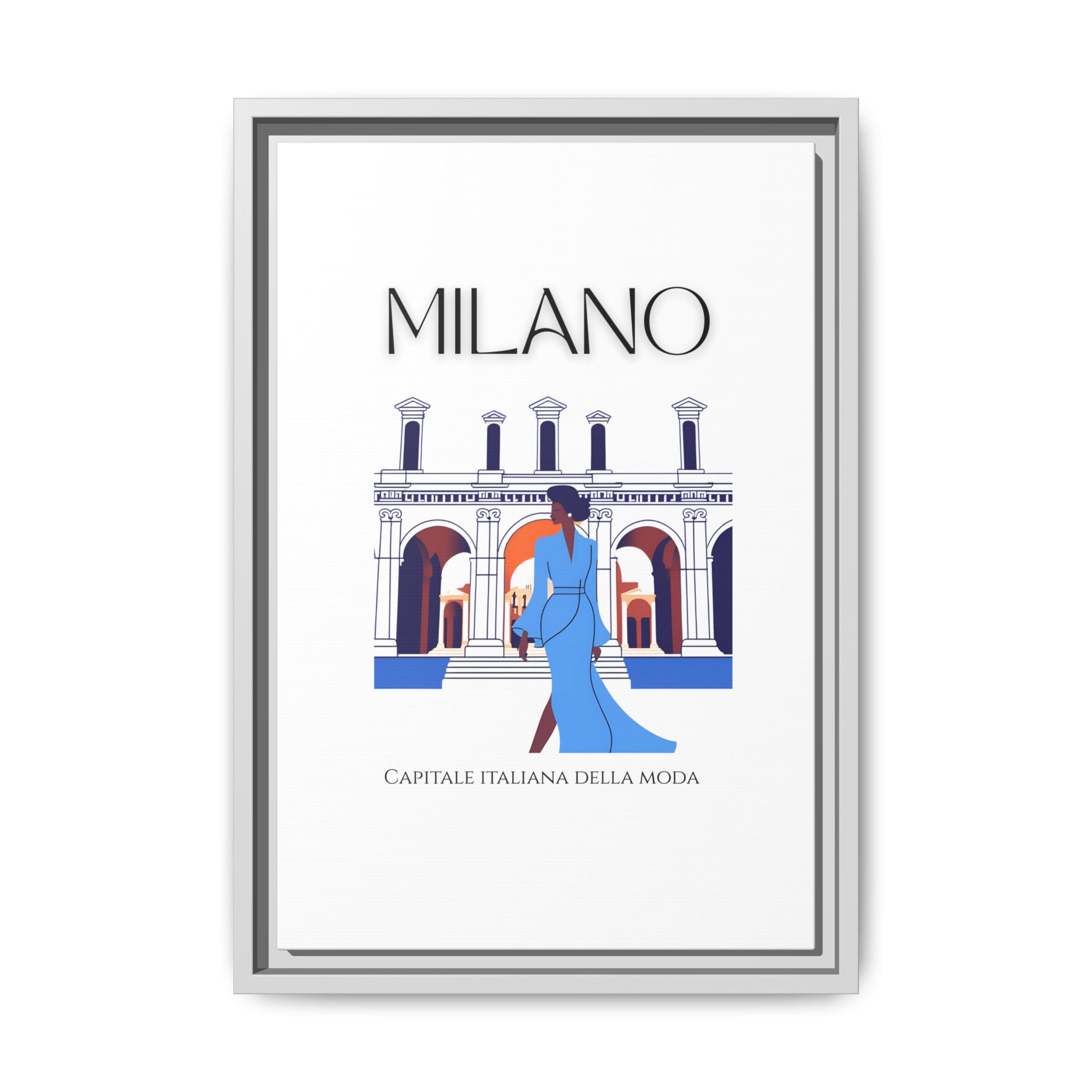 Milano Framed Canvas Art - Fashion Capital Wall Decor