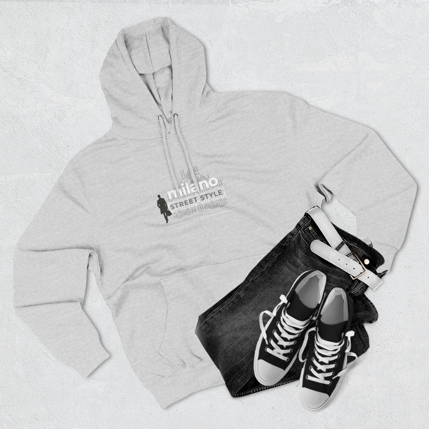 Milan Men Street Style Three-Panel Fleece Hoodie