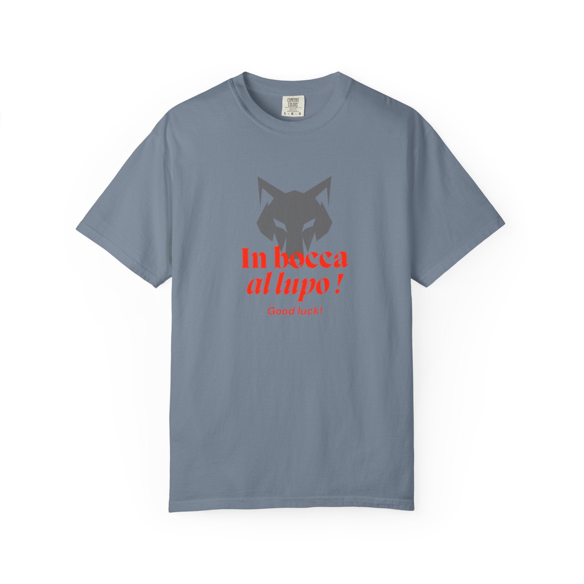 In Bocca al Lupo T-Shirt — Italian Good Luck Wolf Graphic Tee