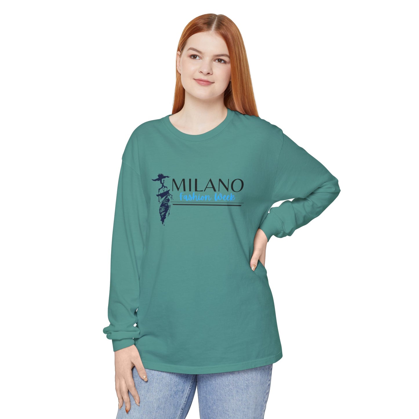 Milan Fashion Week Long Sleeve Tee, Trendy Long Sleeve Top, Milano Fashion Shirt, Casual Wear for Fashion Lovers