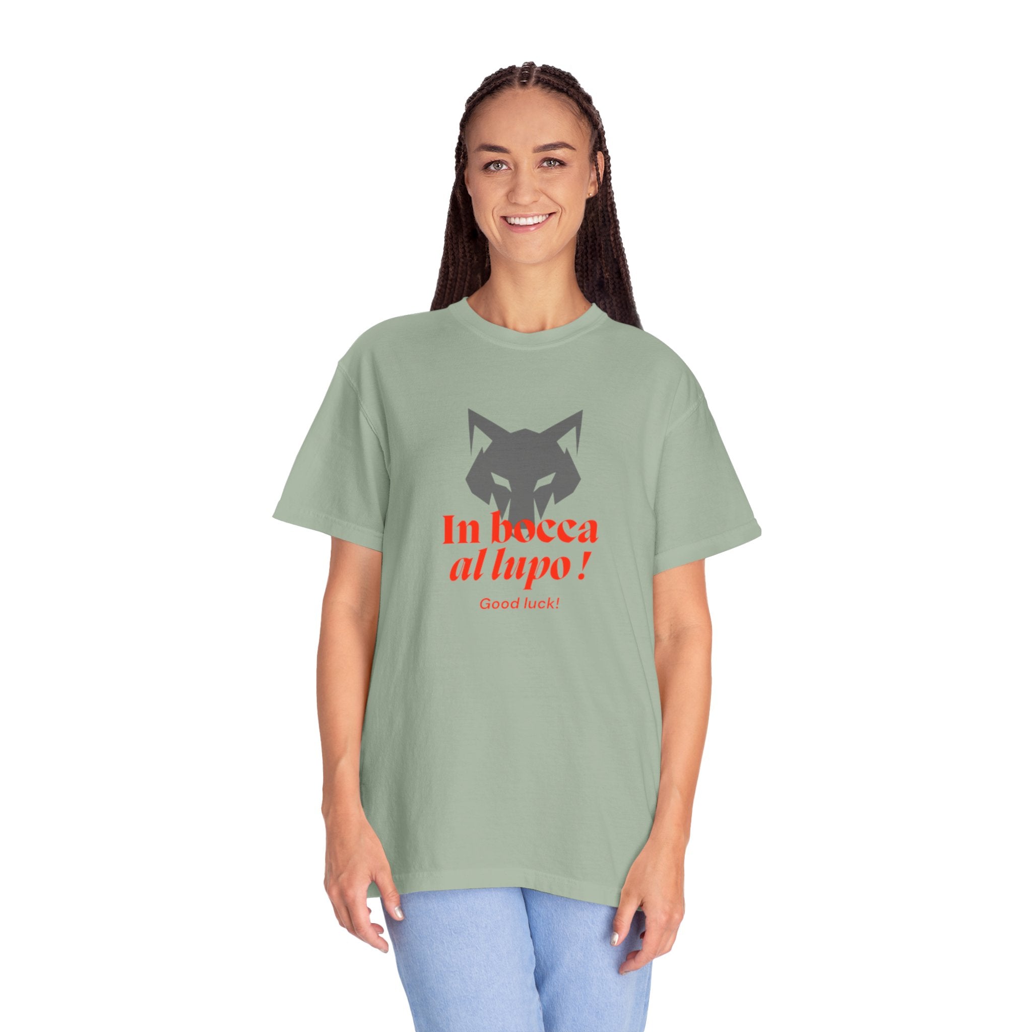 In Bocca al Lupo T-Shirt — Italian Good Luck Wolf Graphic Tee
