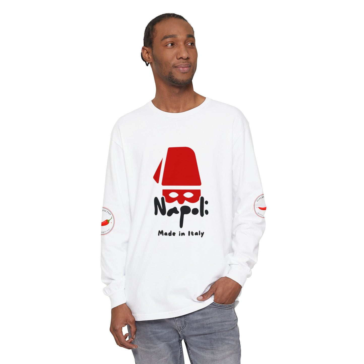 Napoli Long Sleeve Tee, Casual Streetwear, Napoli Pride. Perfect for Travel