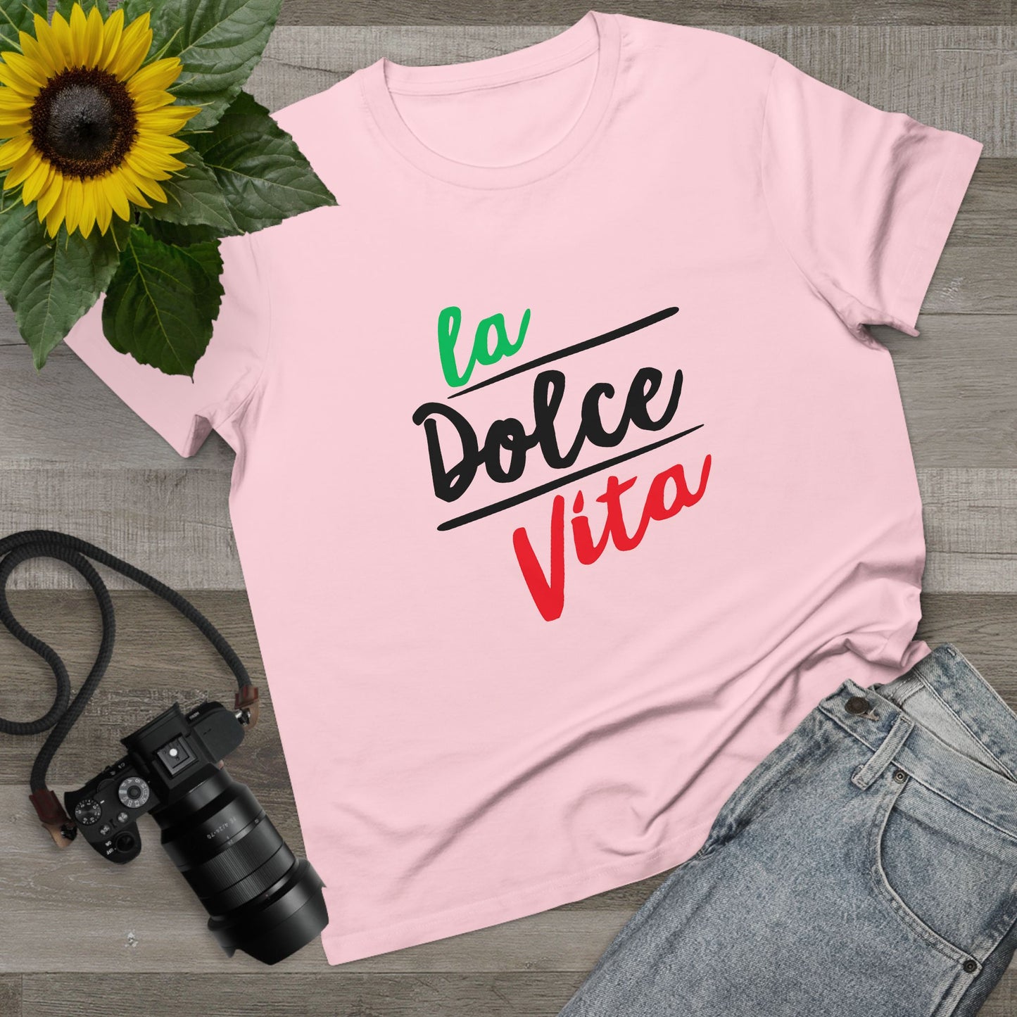 La Dolce Vita Women's Tee, Casual T-Shirt for Everyday Wear, Italian Style Top, Gift for Travel Lovers, Stylish Summer Shirt