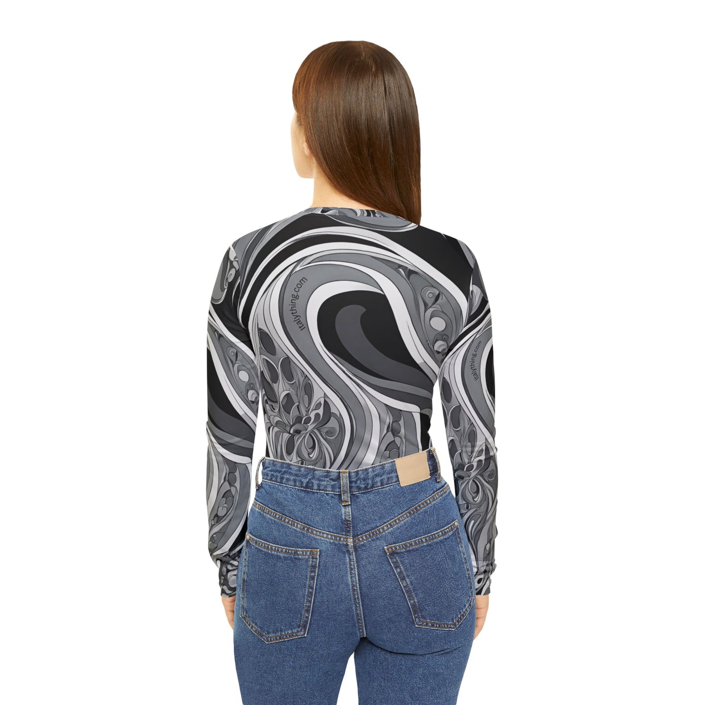 Chic Pucci-style Print Sleeve V-Neck Shirt, Trendy Women’s Fashion, Perfect for Work Travel