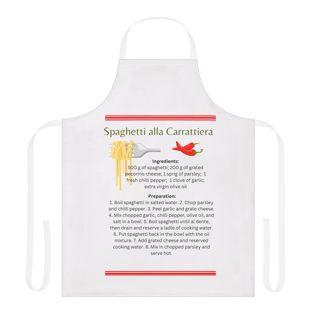 Apron with Sicilian Pasta Recipe - with Chillie and Garlic - alla Carrattiera