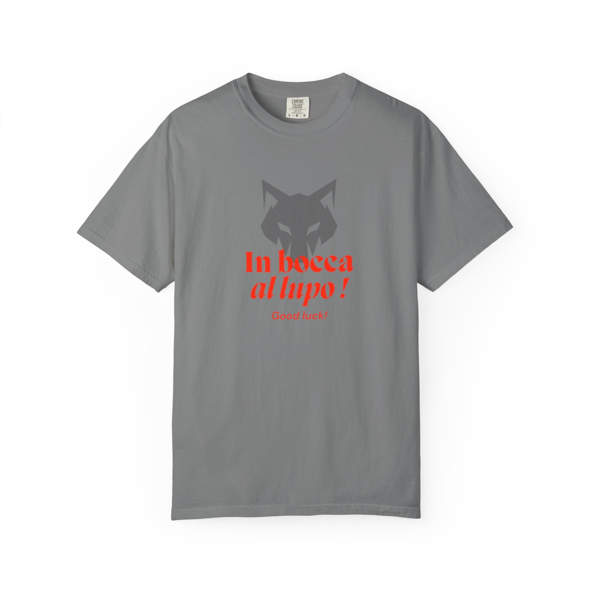 In Bocca al Lupo T-Shirt — Italian Good Luck Wolf Graphic Tee