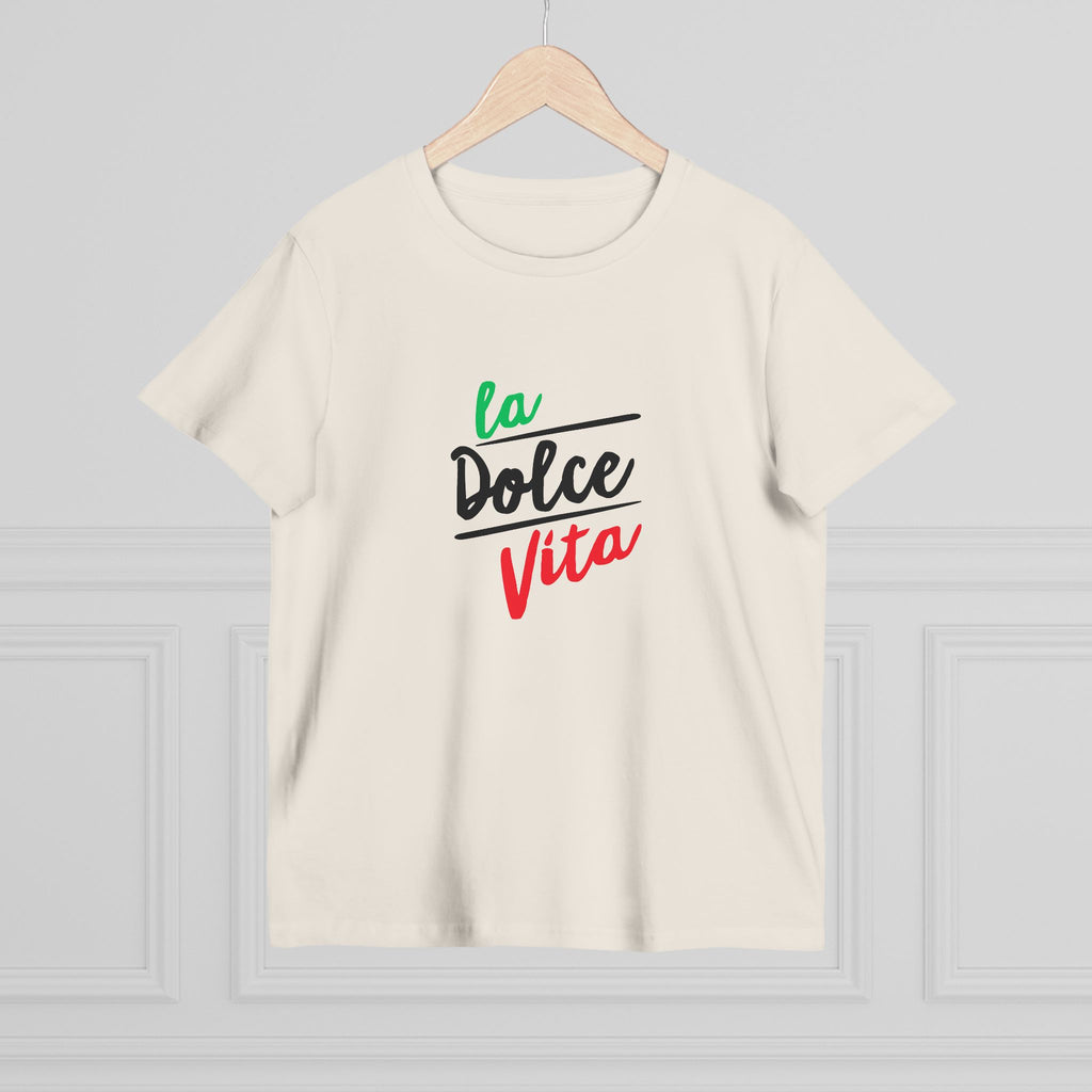 La Dolce Vita Damen-T-Shirt – T-Shirt mit italienischer Flagge