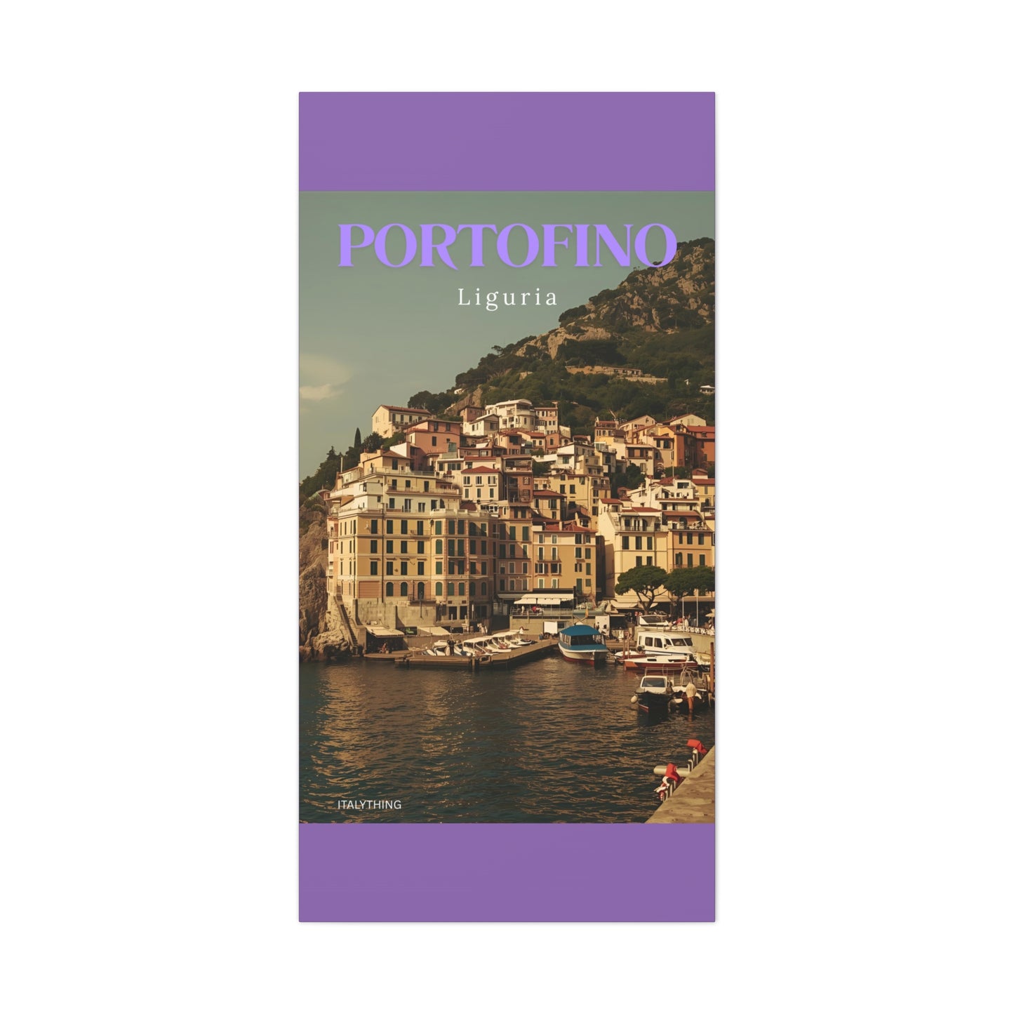 Leinwanddruck mit Hafenansicht Portofino – Dekorative Wanddekoration