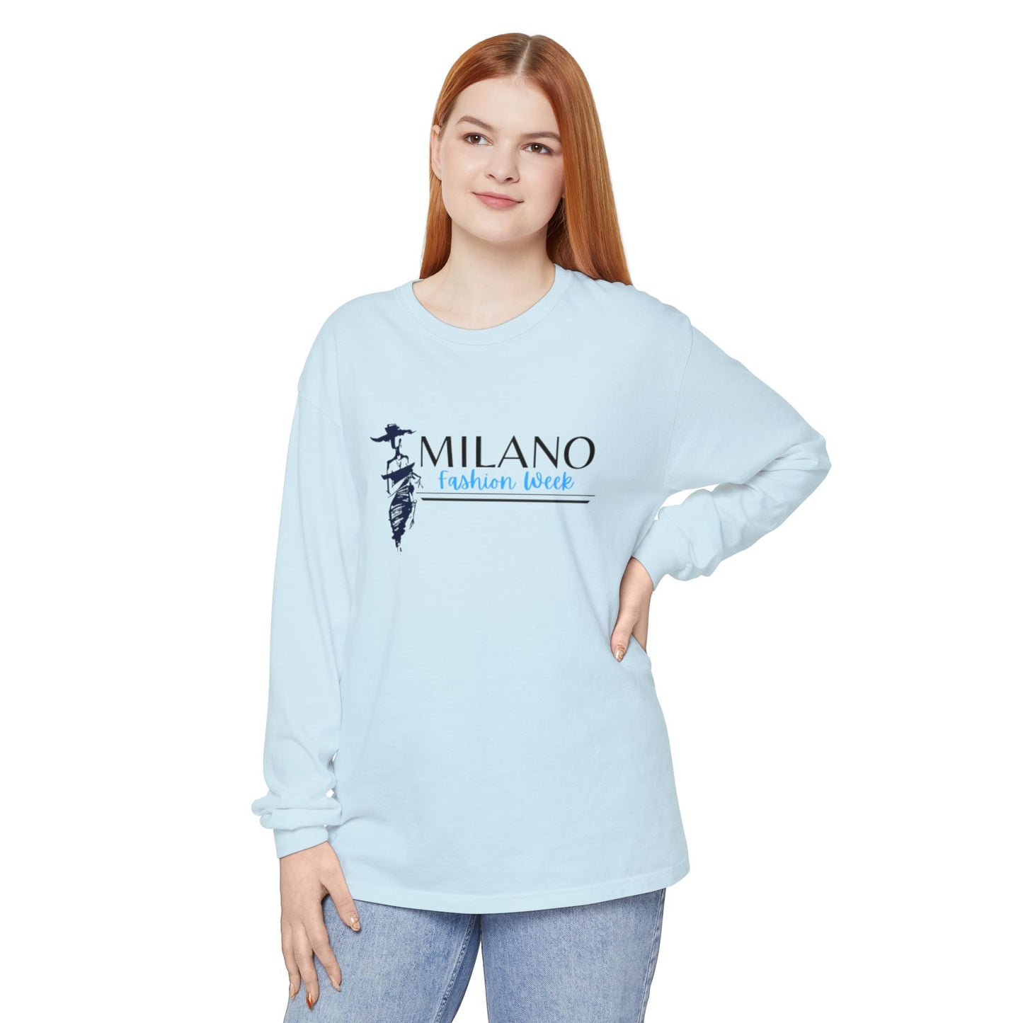 Milan Fashion Week Long Sleeve Tee, Trendy Long Sleeve Top, Milano Fashion Shirt, Casual Wear for Fashion Lovers