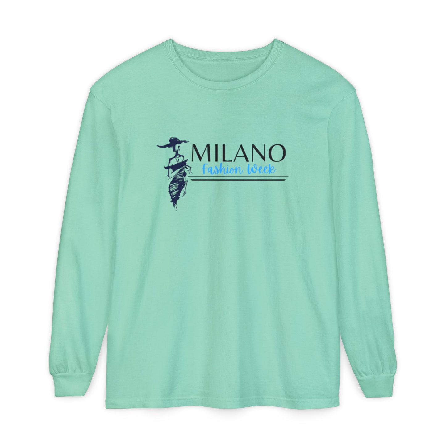 Milan Fashion Week Long Sleeve Tee, Trendy Long Sleeve Top, Milano Fashion Shirt, Casual Wear for Fashion Lovers