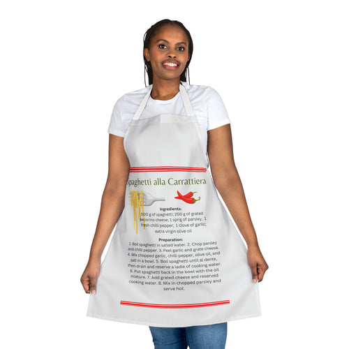 Apron with Sicilian Pasta Recipe - with Chillie and Garlic - alla Carrattiera