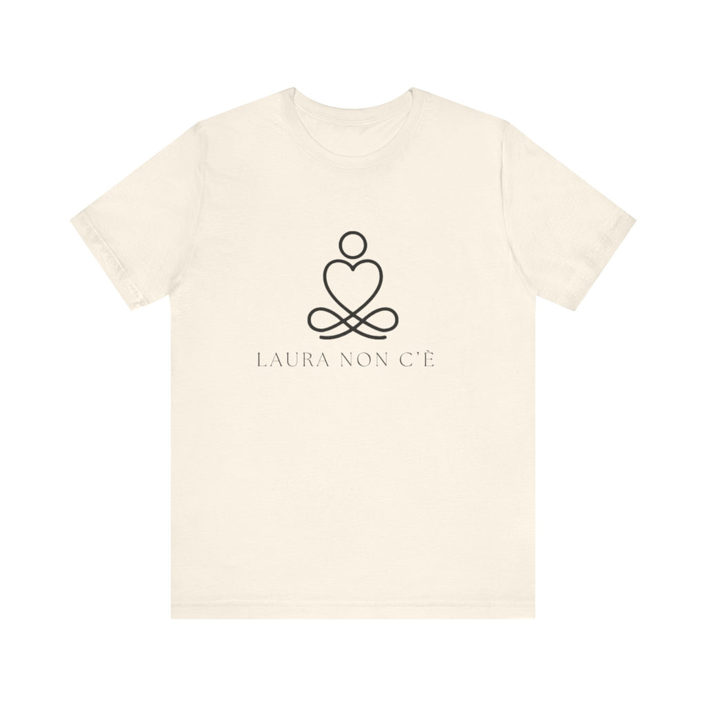Italienisches Marken-T-Shirt aus Jersey mit kurzen Ärmeln und Song-Slogan: Laura non c'è (Laura ist nicht hier) Unisex