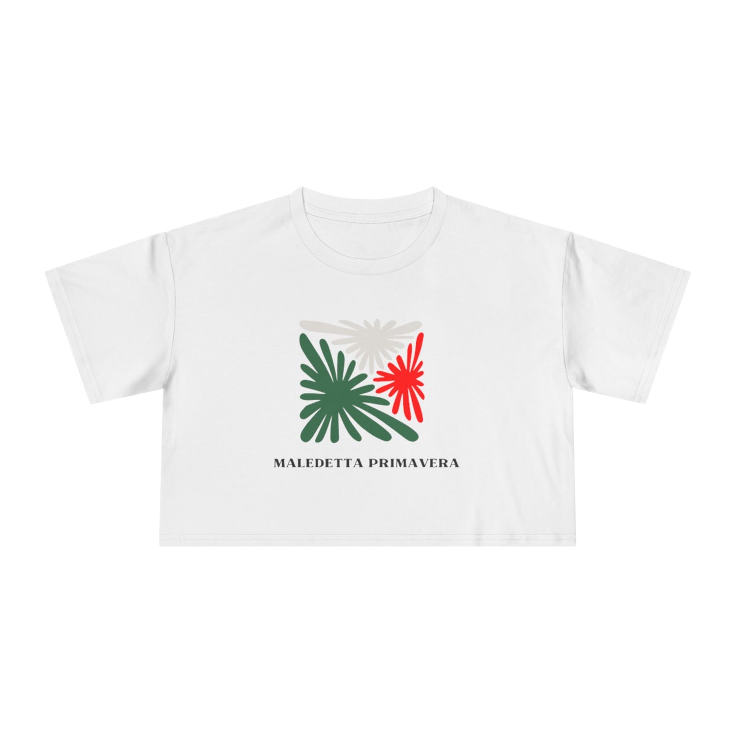 Spring Women's Crop Tee with Italian Design for Primavera (Spring in Italian)