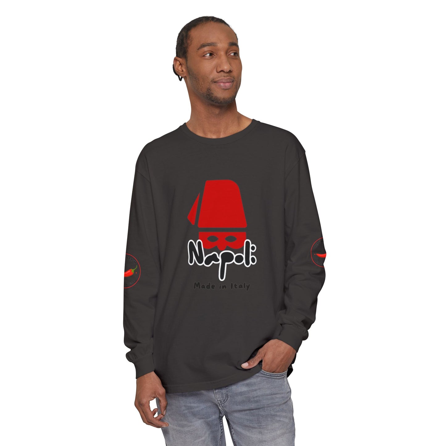 Napoli Long Sleeve Tee, Casual Streetwear, Napoli Pride. Perfect for Travel