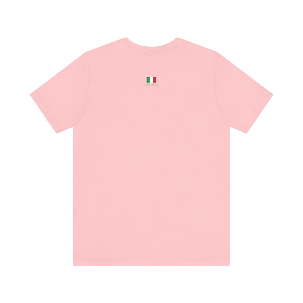 Italienisches Marken-T-Shirt aus Jersey mit kurzen Ärmeln: "Musica è..." (Musik ist...)