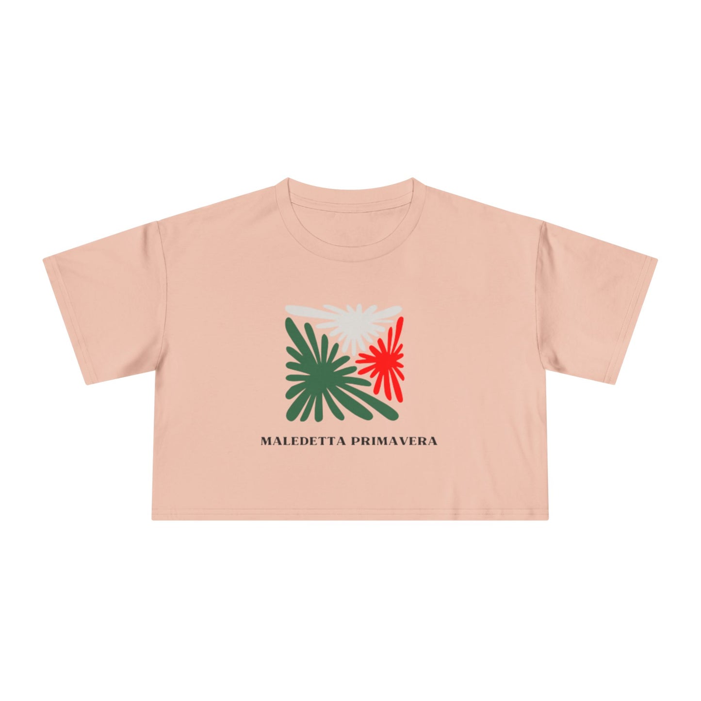 Spring Women's Crop Tee with Italian Design for Primavera (Spring in Italian)