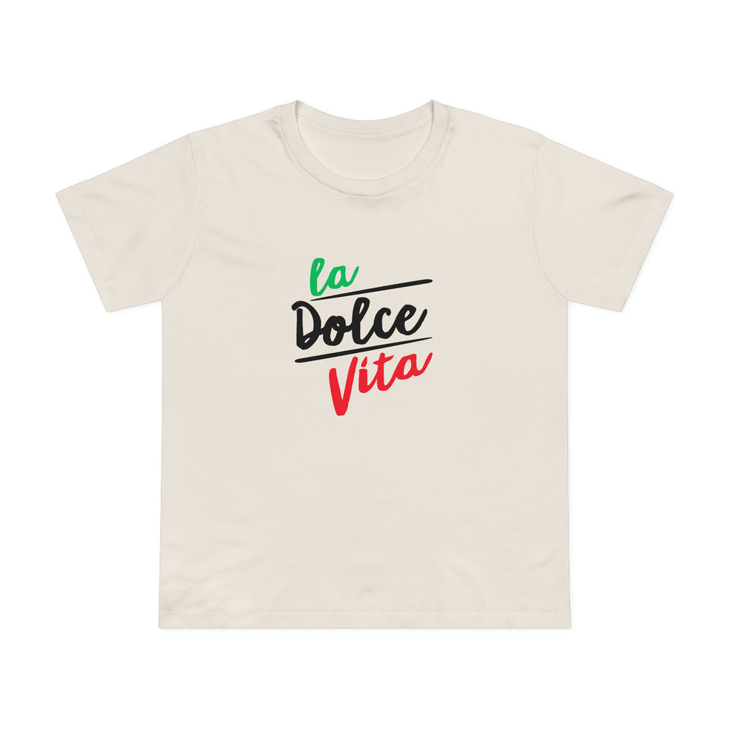 La Dolce Vita Damen-T-Shirt – T-Shirt mit italienischer Flagge