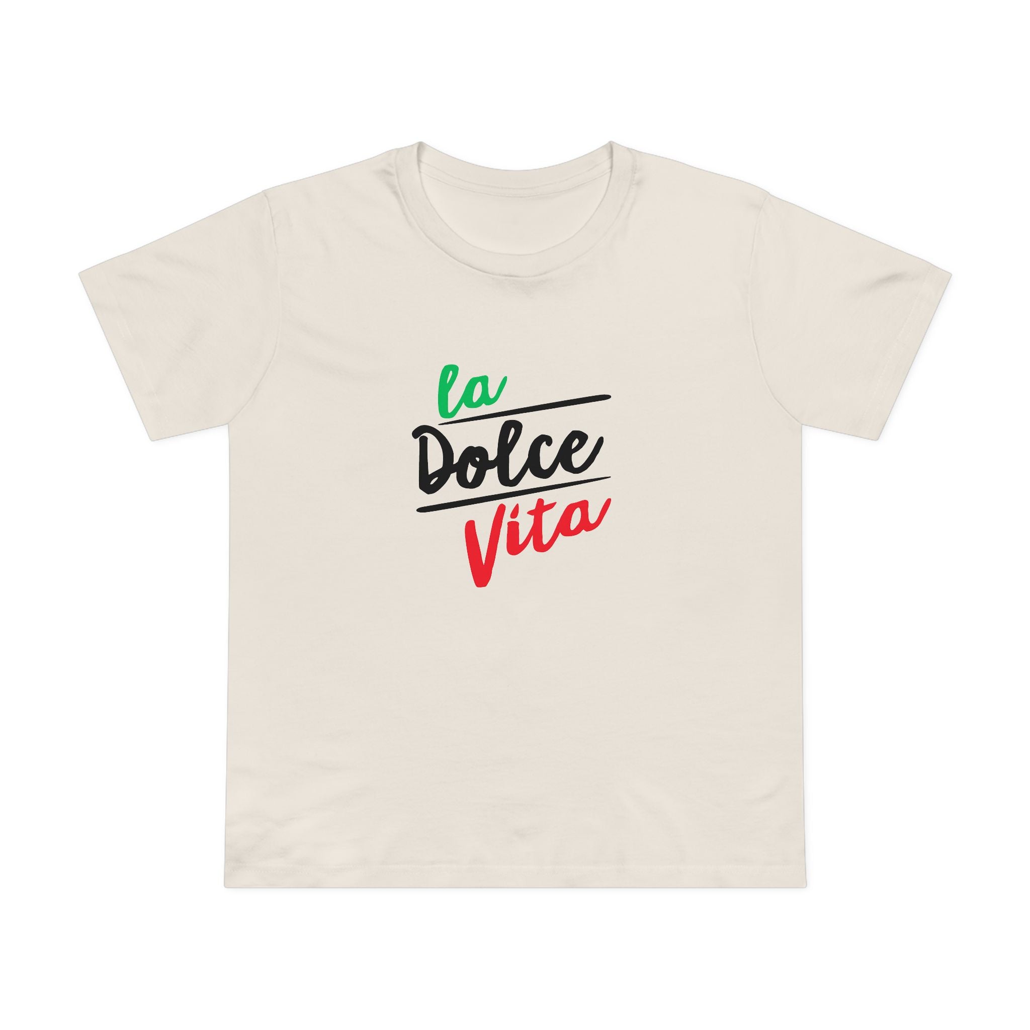 La Dolce Vita Damen-T-Shirt – T-Shirt mit italienischer Flagge