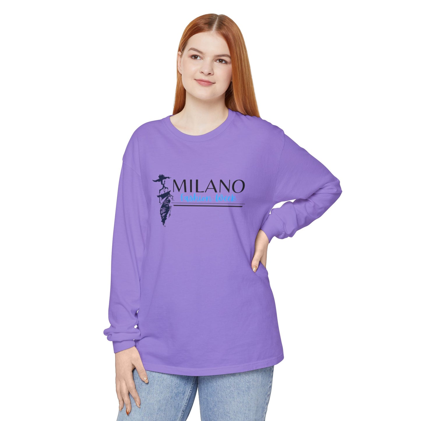 Milan Fashion Week Long Sleeve Tee, Trendy Long Sleeve Top, Milano Fashion Shirt, Casual Wear for Fashion Lovers