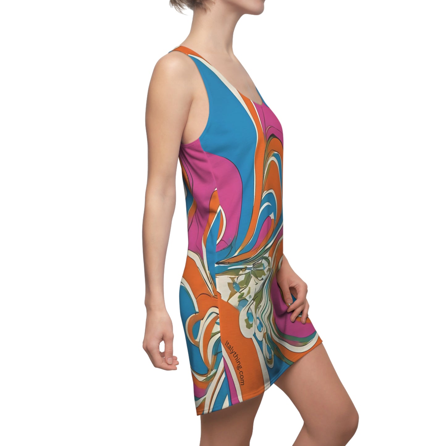 Vibrant Pucci-style Racerback Dress - Casual Summer Dress, Party Outfit