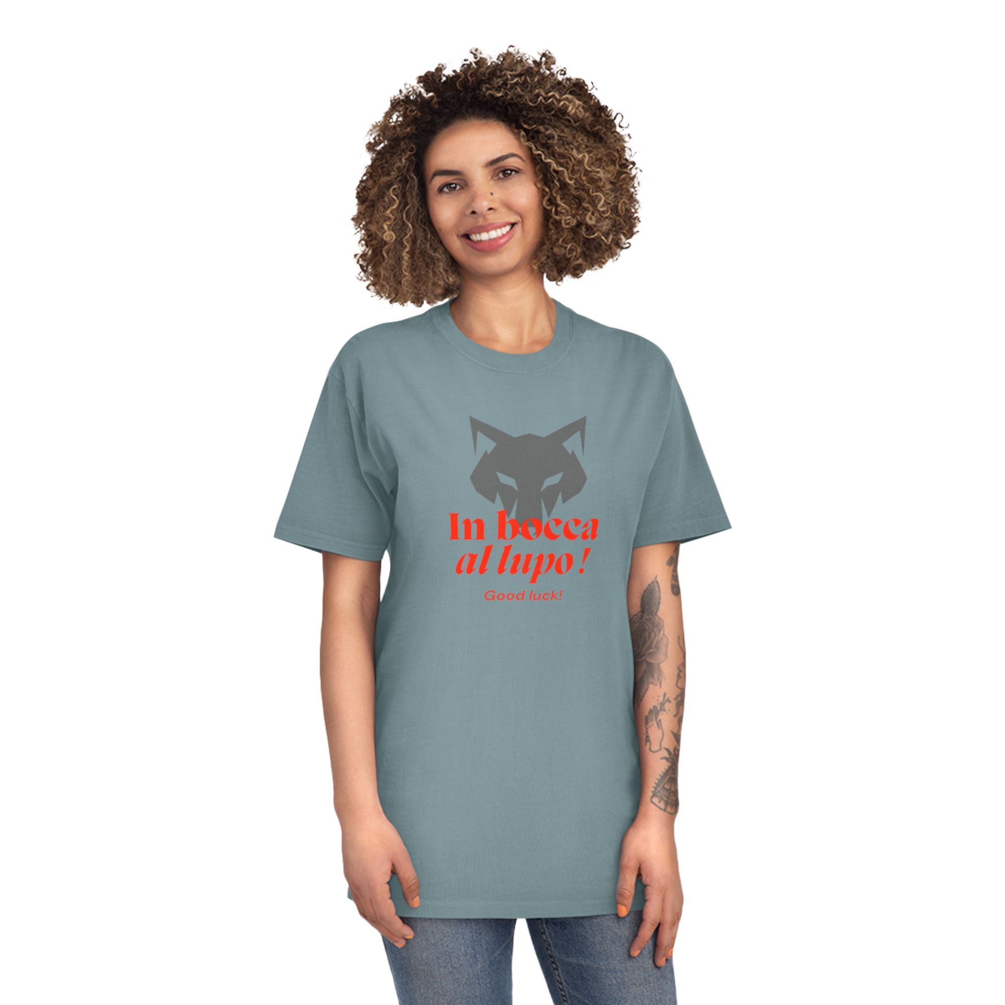 Lucky T-Shirt - 'In bocca al lupo!' Design - Unisex Faded
