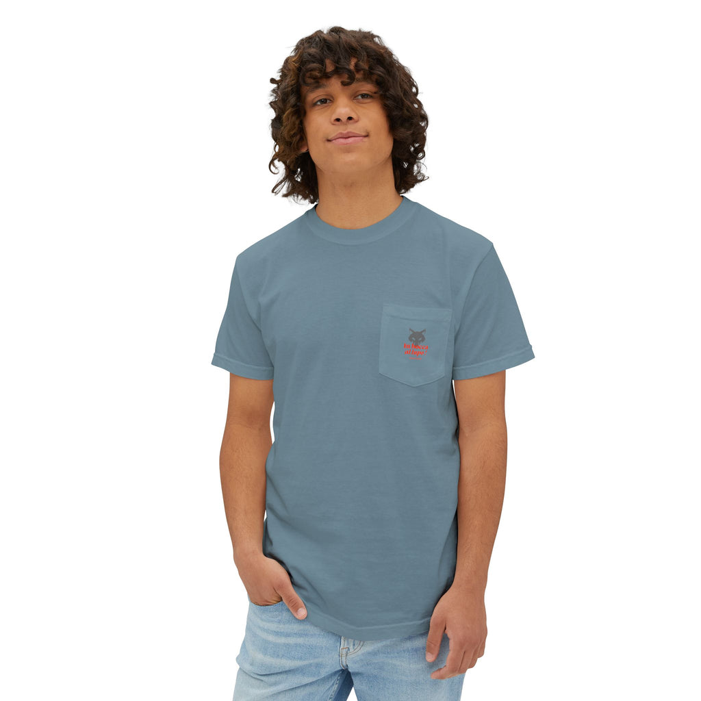 Faded Pocket T-Shirt — 'In bocca al lupo' Wolf Graphic Tee