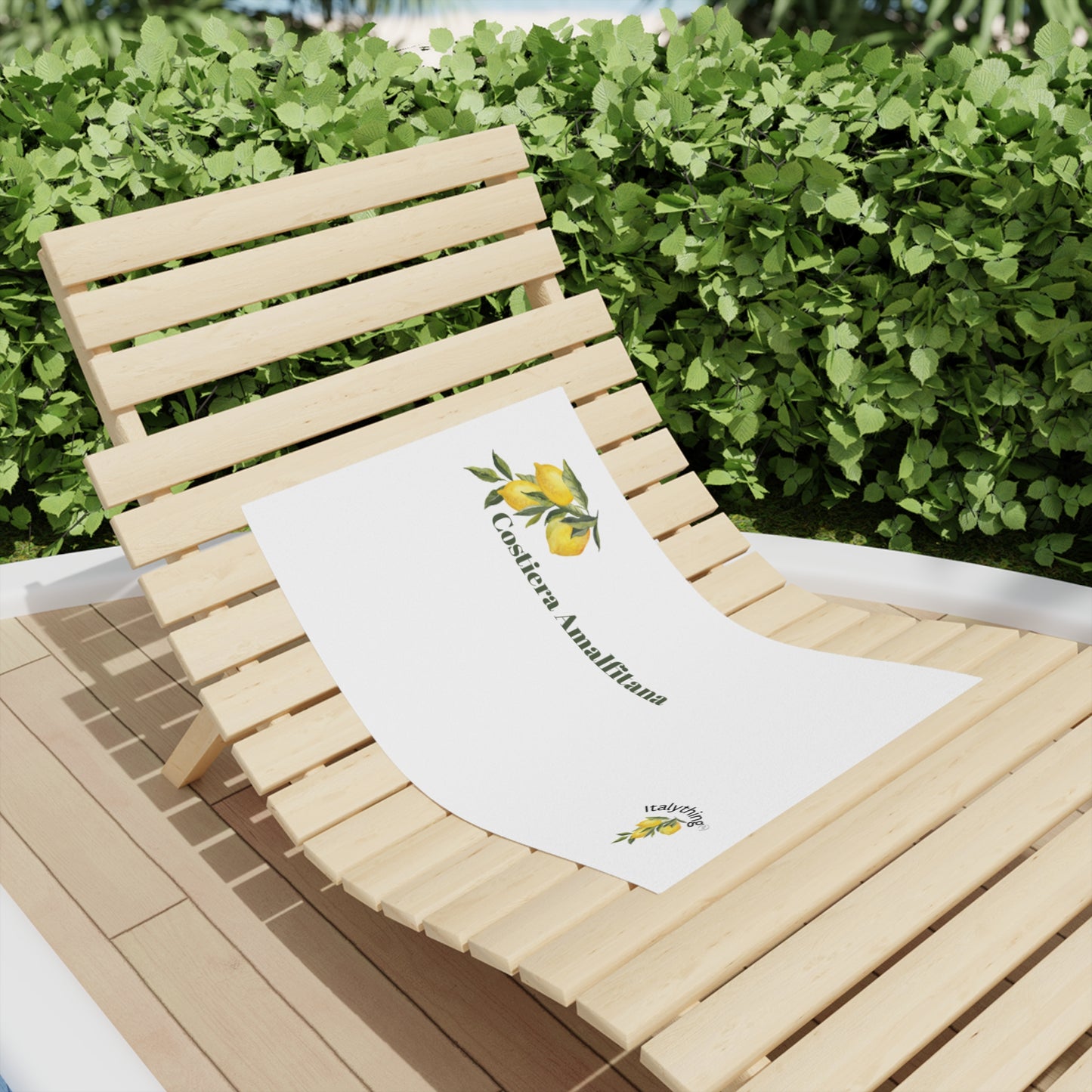 Amalfi Lemon Beach Towel — 'Costiera Amalfitana' Coastal Print