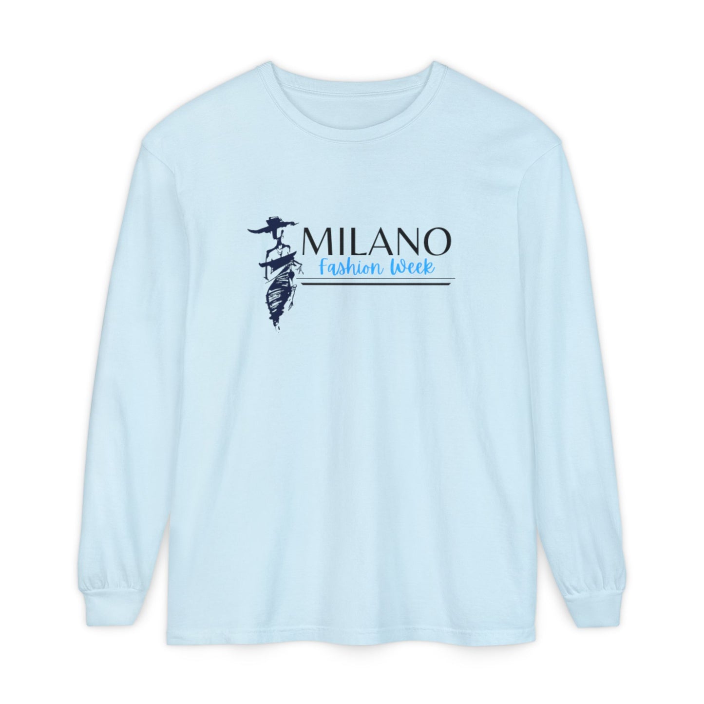 Milan Fashion Week Long Sleeve Tee, Trendy Long Sleeve Top, Milano Fashion Shirt, Casual Wear for Fashion Lovers