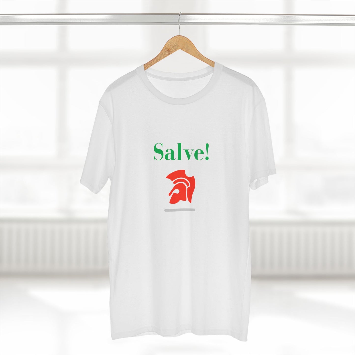 Salve! Roman Helmet Graphic Tee — Italian Heritage T‑Shirt