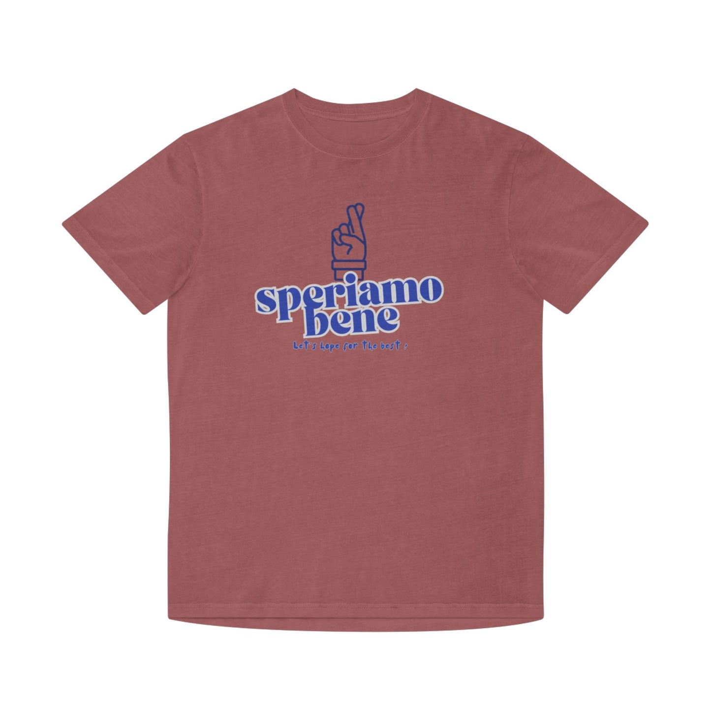 Niedliches Unisex-Shirt im Used-Look – Inspirierendes T-Shirt „Speriamo Bene“