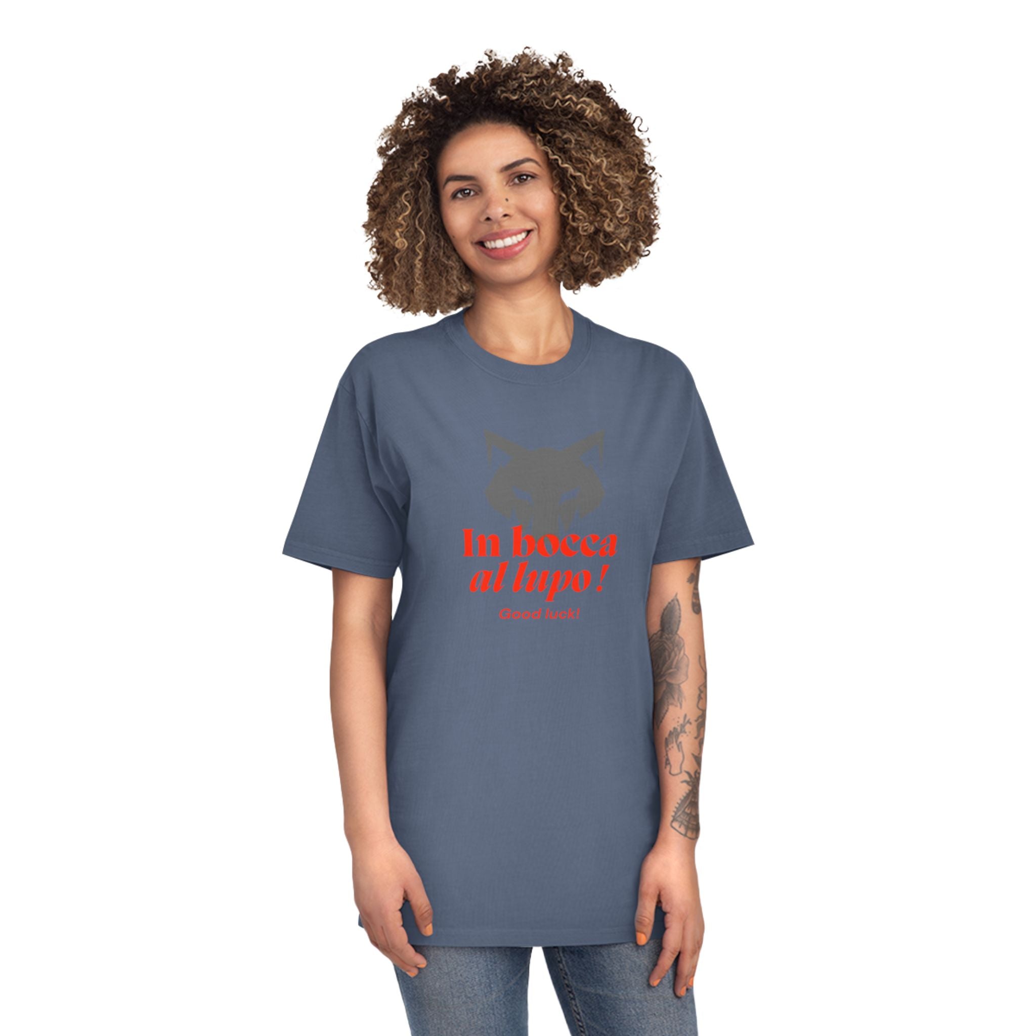 Lucky T-Shirt - 'In bocca al lupo!' Design - Unisex Faded
