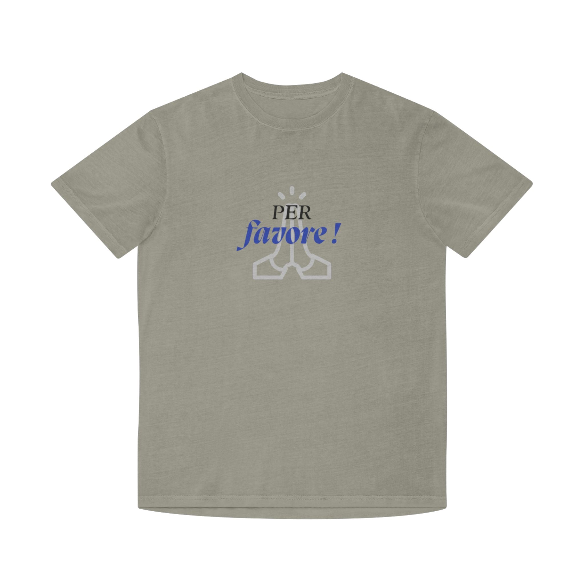 Unisex-T-Shirt im Used-Look – Design „PER favore!“ für lässig-elegante Vibes