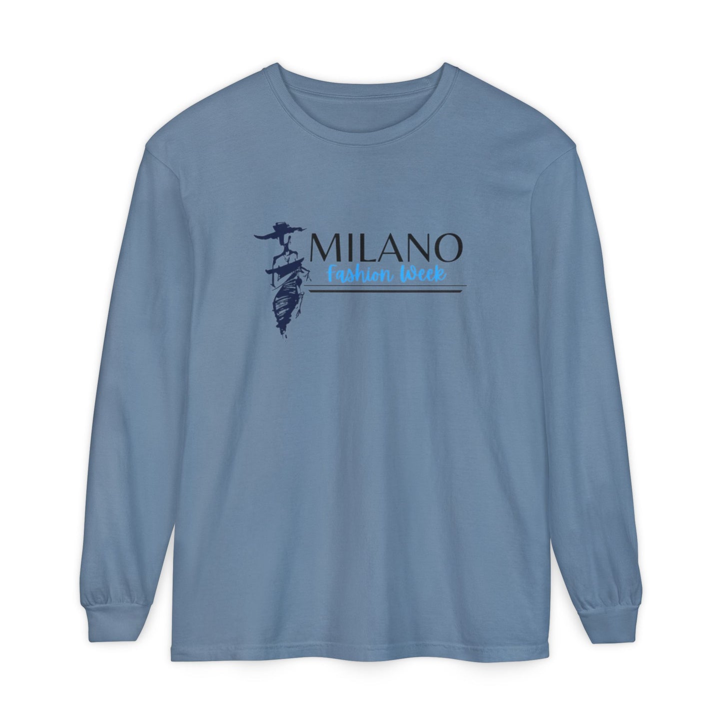 Milan Fashion Week Long Sleeve Tee, Trendy Long Sleeve Top, Milano Fashion Shirt, Casual Wear for Fashion Lovers