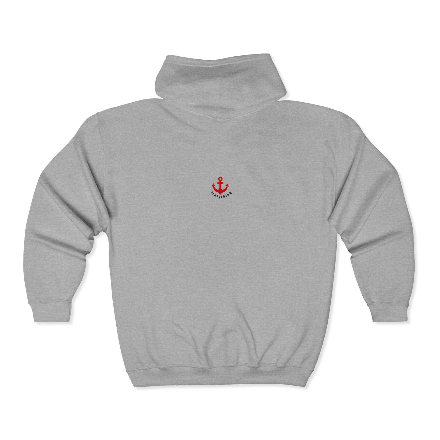 Seahorse & Anchor Zip Hoodie — Nautical Embroidered Full‑Zip Sweatshirt
