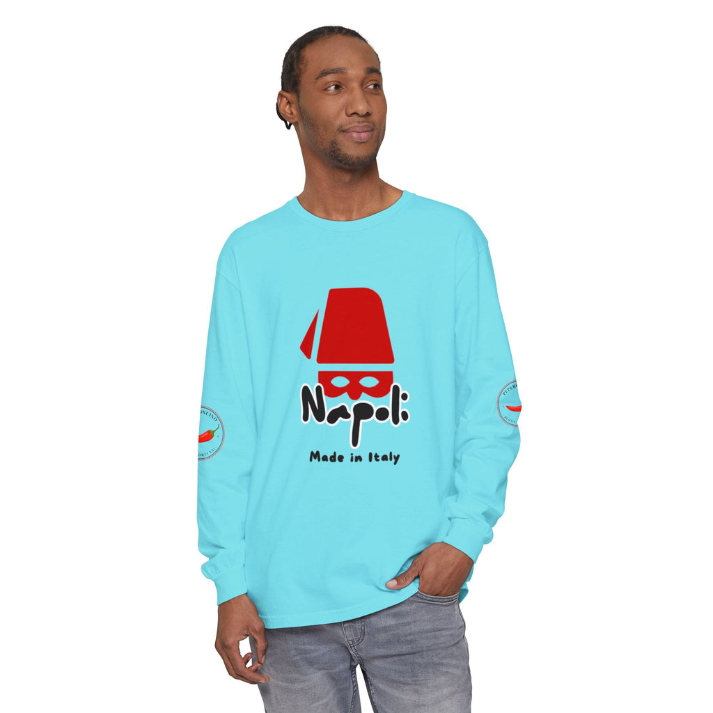Napoli Long Sleeve Tee, Casual Streetwear, Napoli Pride. Perfect for Travel