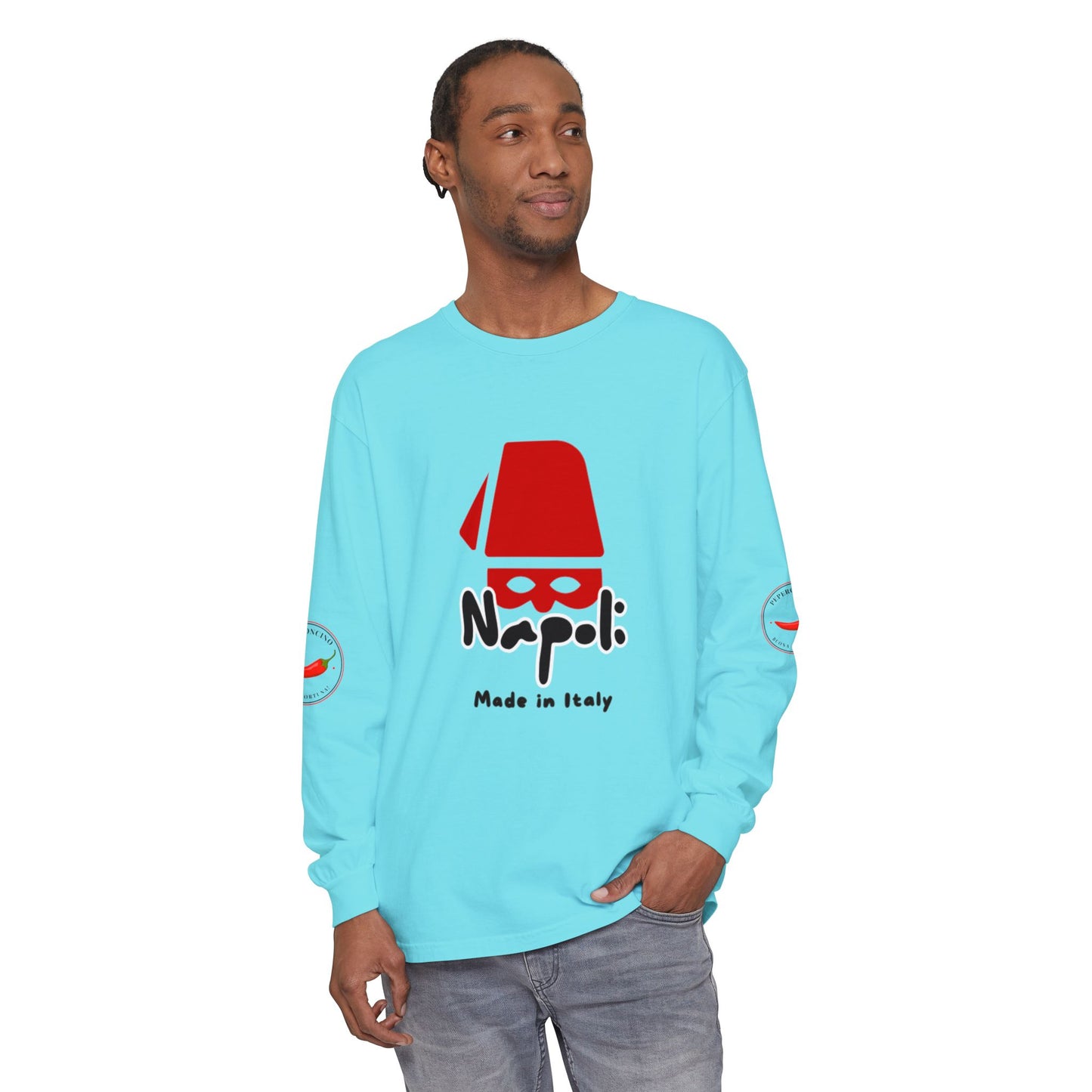 Napoli Long Sleeve Tee, Casual Streetwear, Napoli Pride. Perfect for Travel