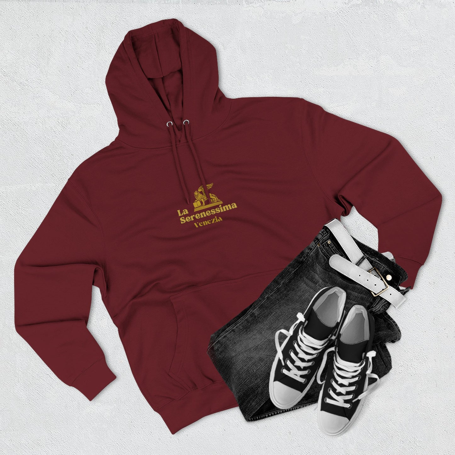 Venezia - La Serenessima Three-Panel Fleece Hoodie - Cozy & Stylish Italian-Inspired Winter Wear
