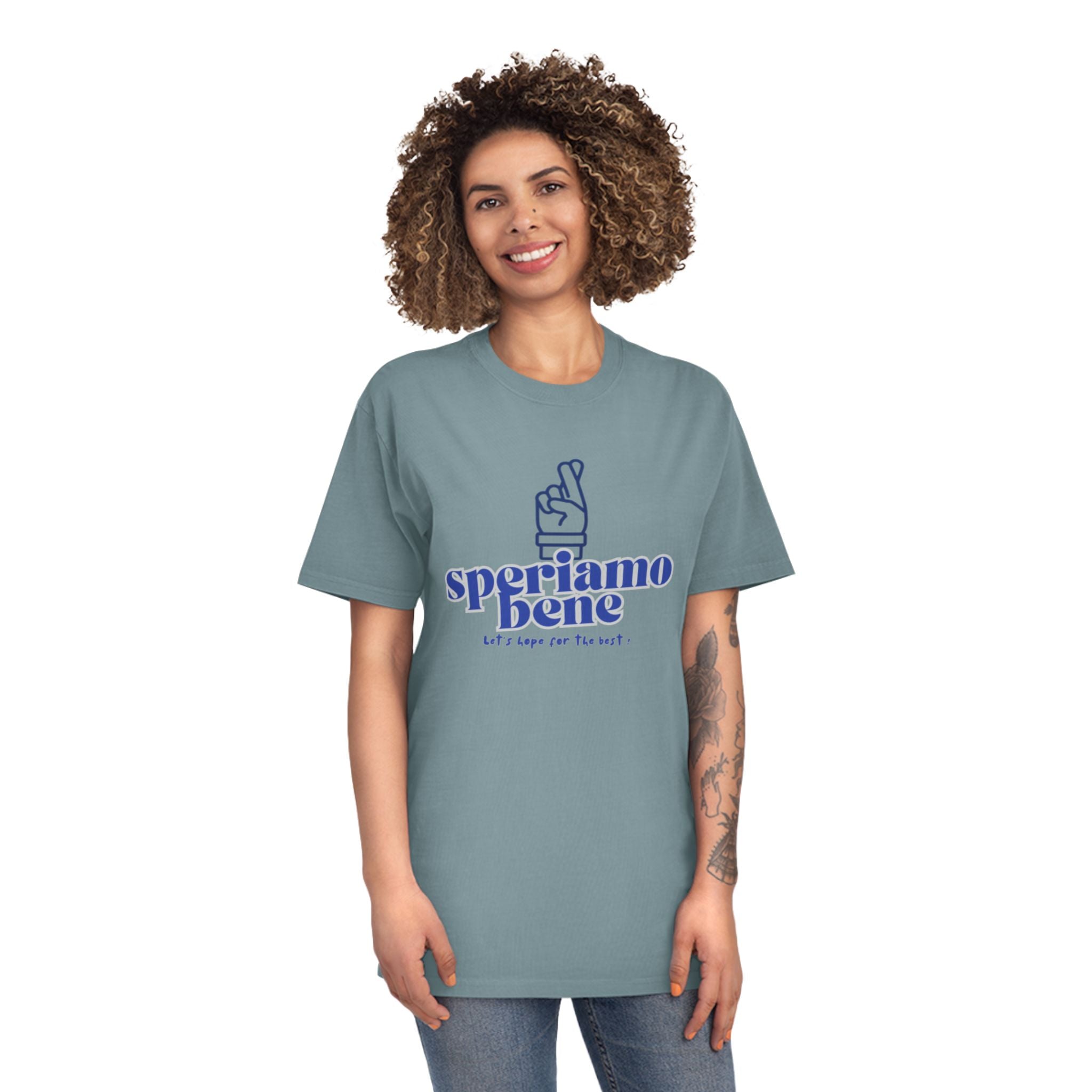 Cute Unisex Faded Shirt - 'Speriamo Bene' Inspirational Tee - Learn italian the Fun way!